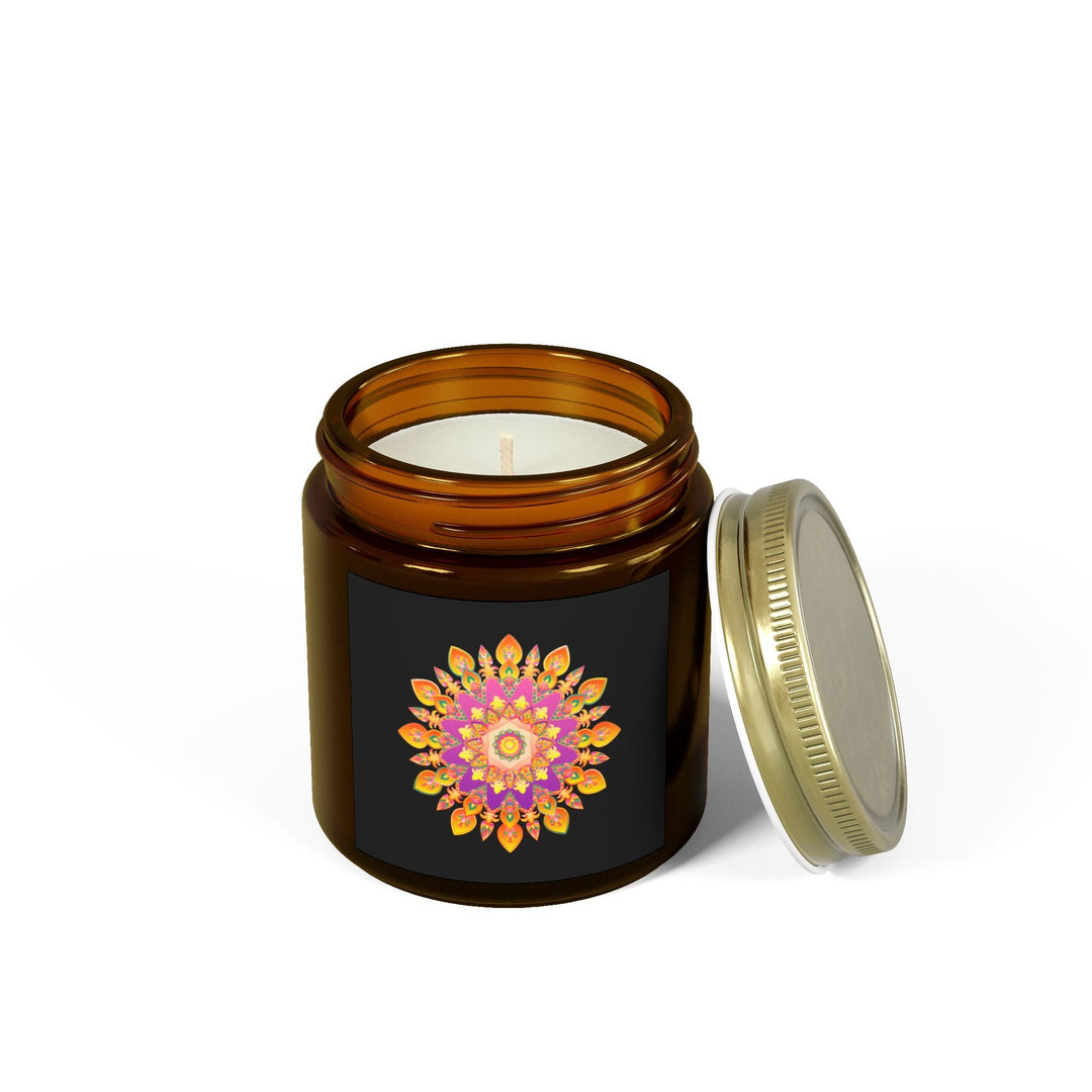 Scented Candles - Mandala Hand Drawn Design, Coconut Apricot Wax (4oz, 9oz) Home Decor - Blululi