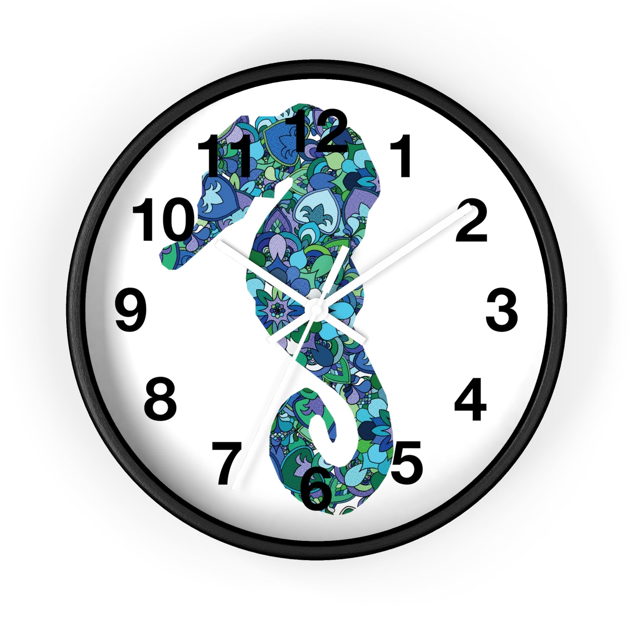 Seahorse Mandala Wall Clock Home Decor - Blululi