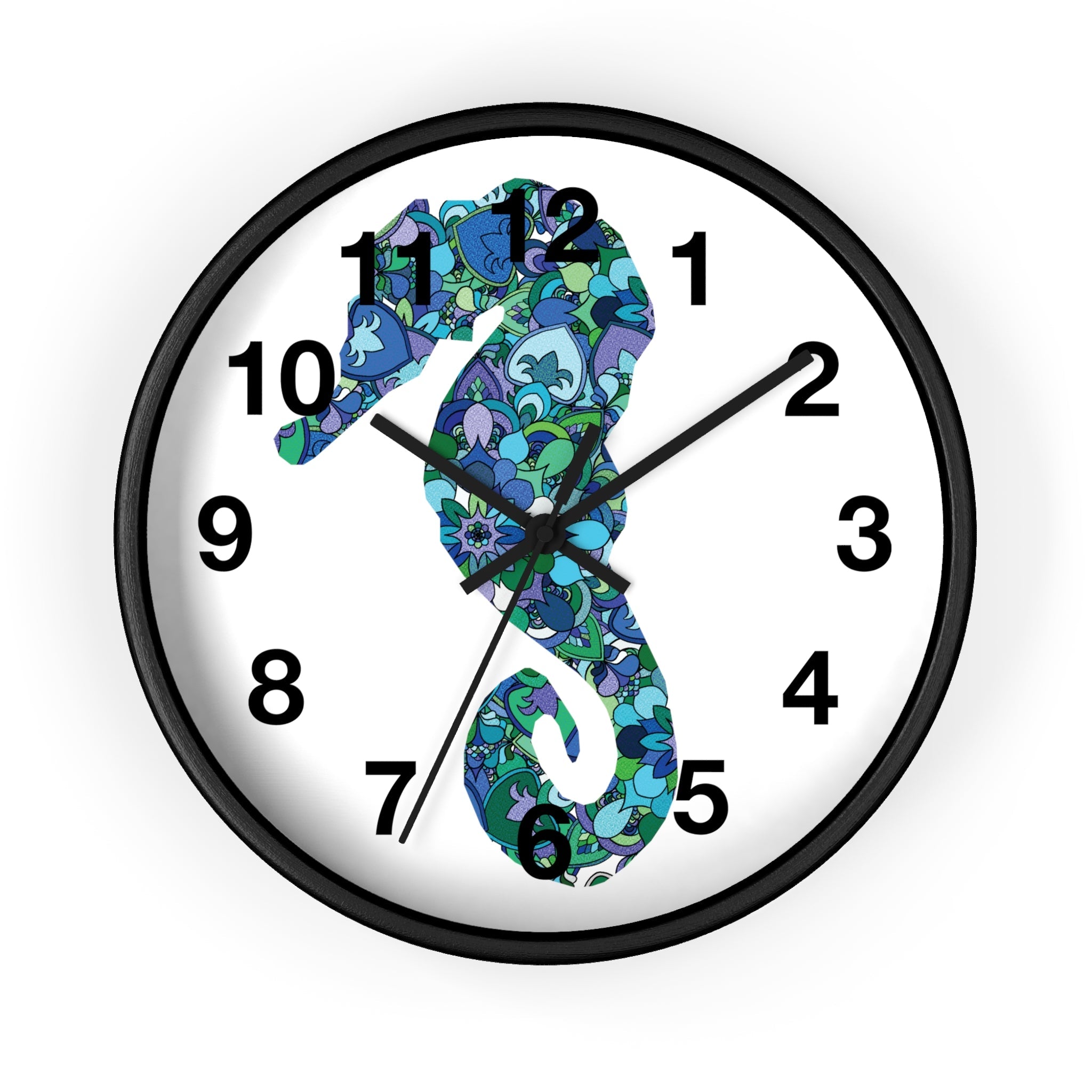 Seahorse Mandala Wall Clock Home Decor - Blululi