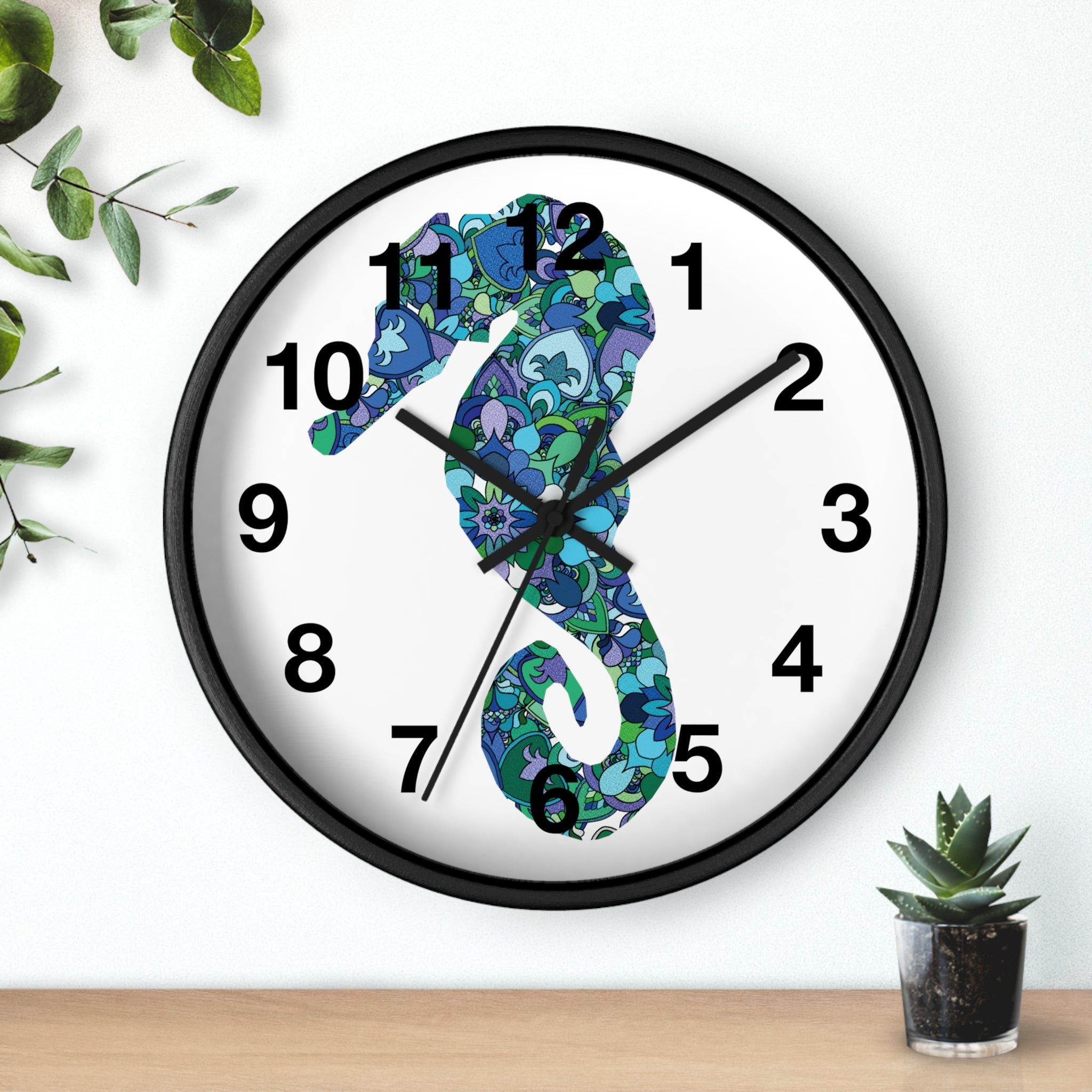 Seahorse Mandala Wall Clock Home Decor - Blululi