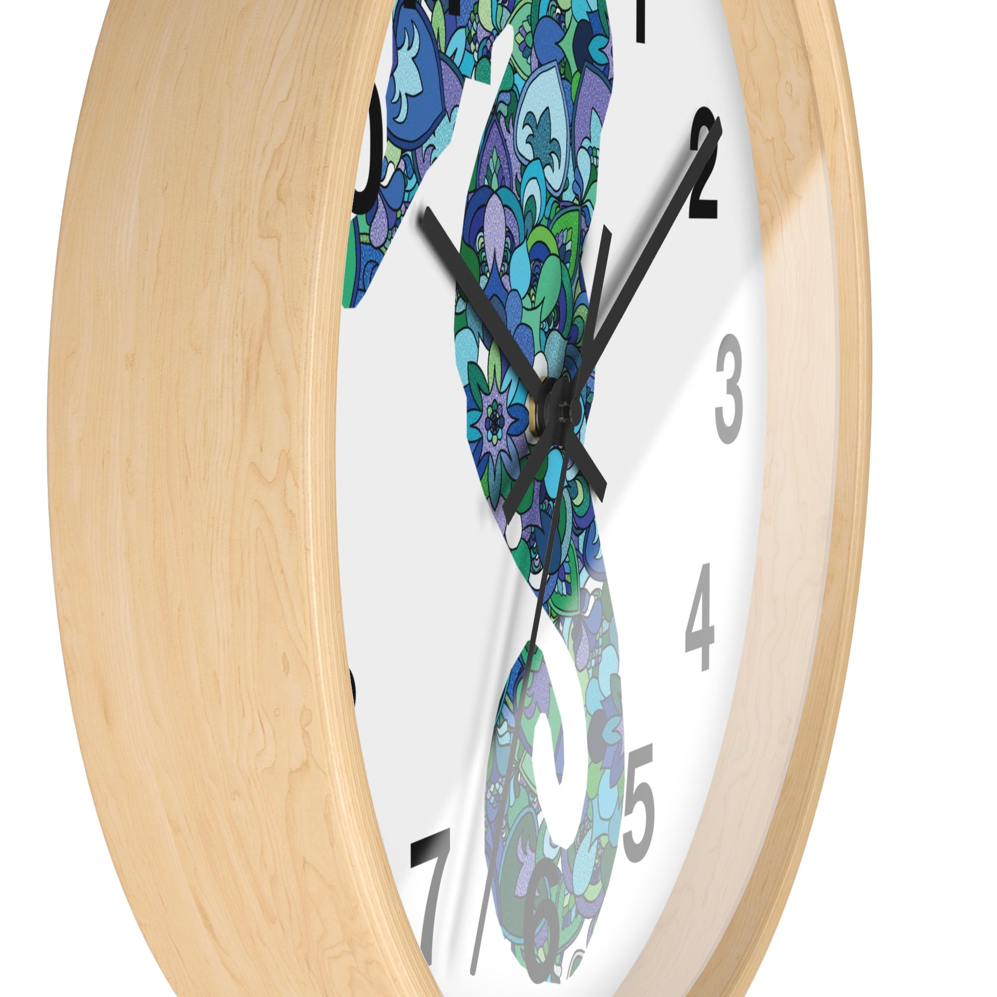 Seahorse Mandala Wall Clock Home Decor - Blululi