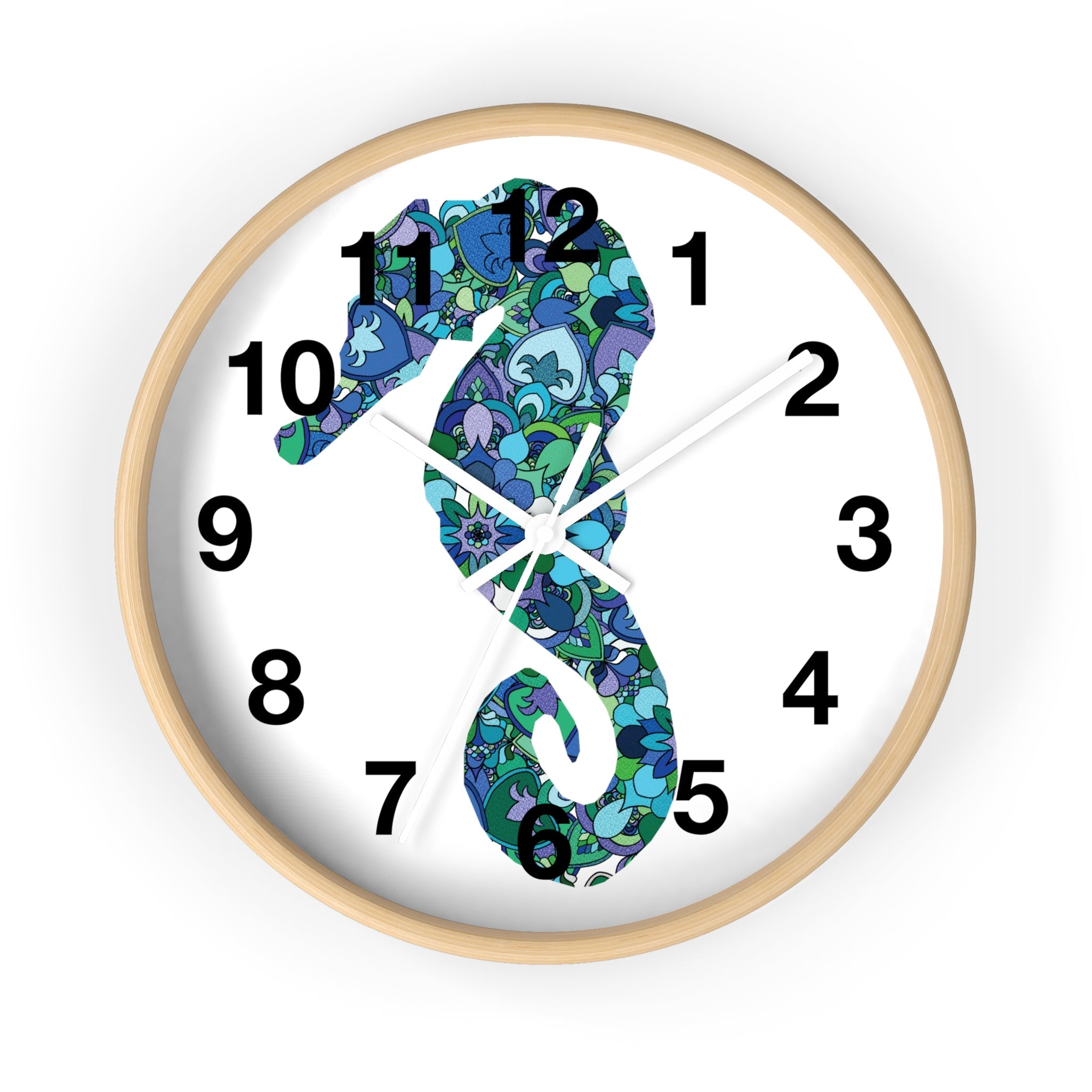 Seahorse Mandala Wall Clock Home Decor - Blululi