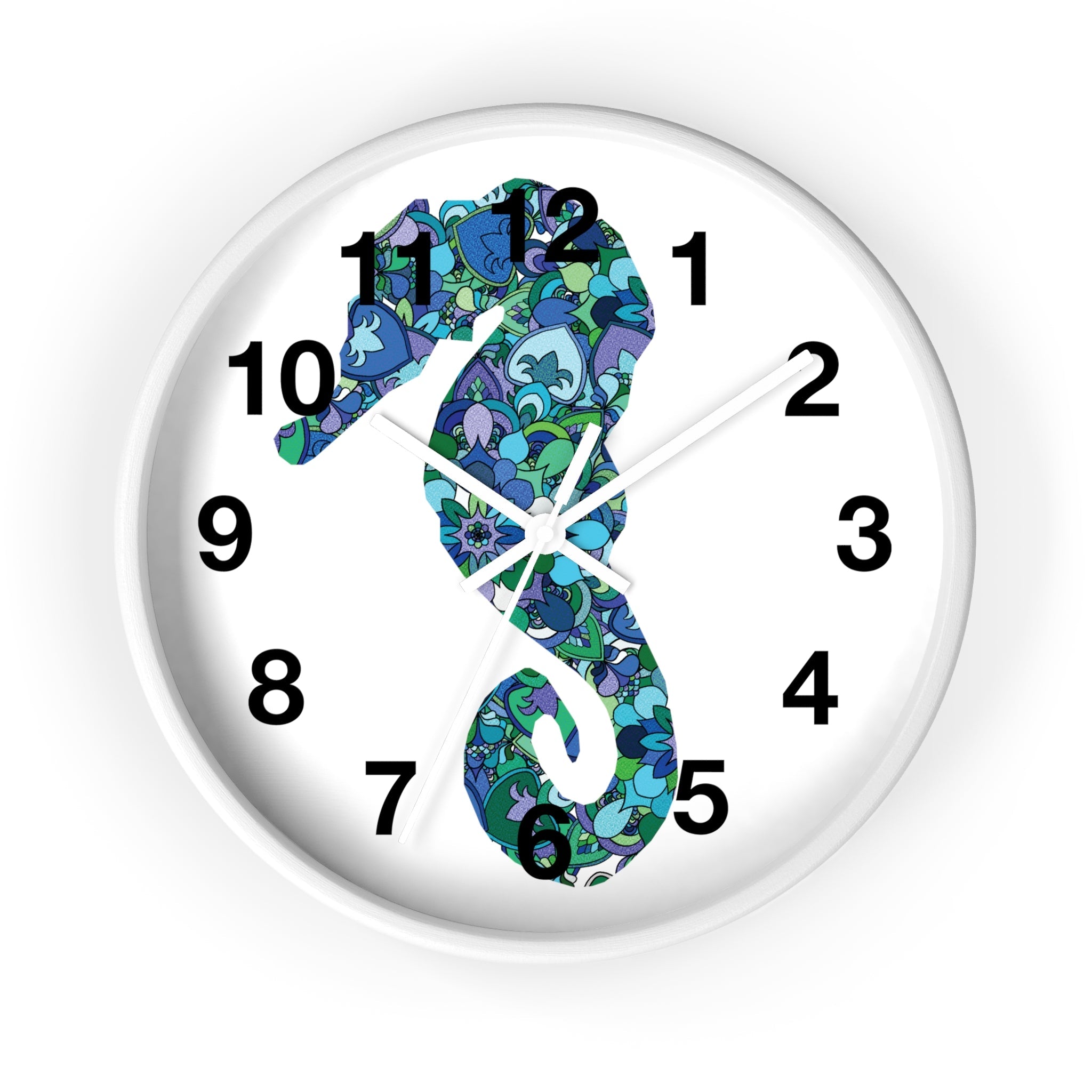 Seahorse Mandala Wall Clock Home Decor - Blululi