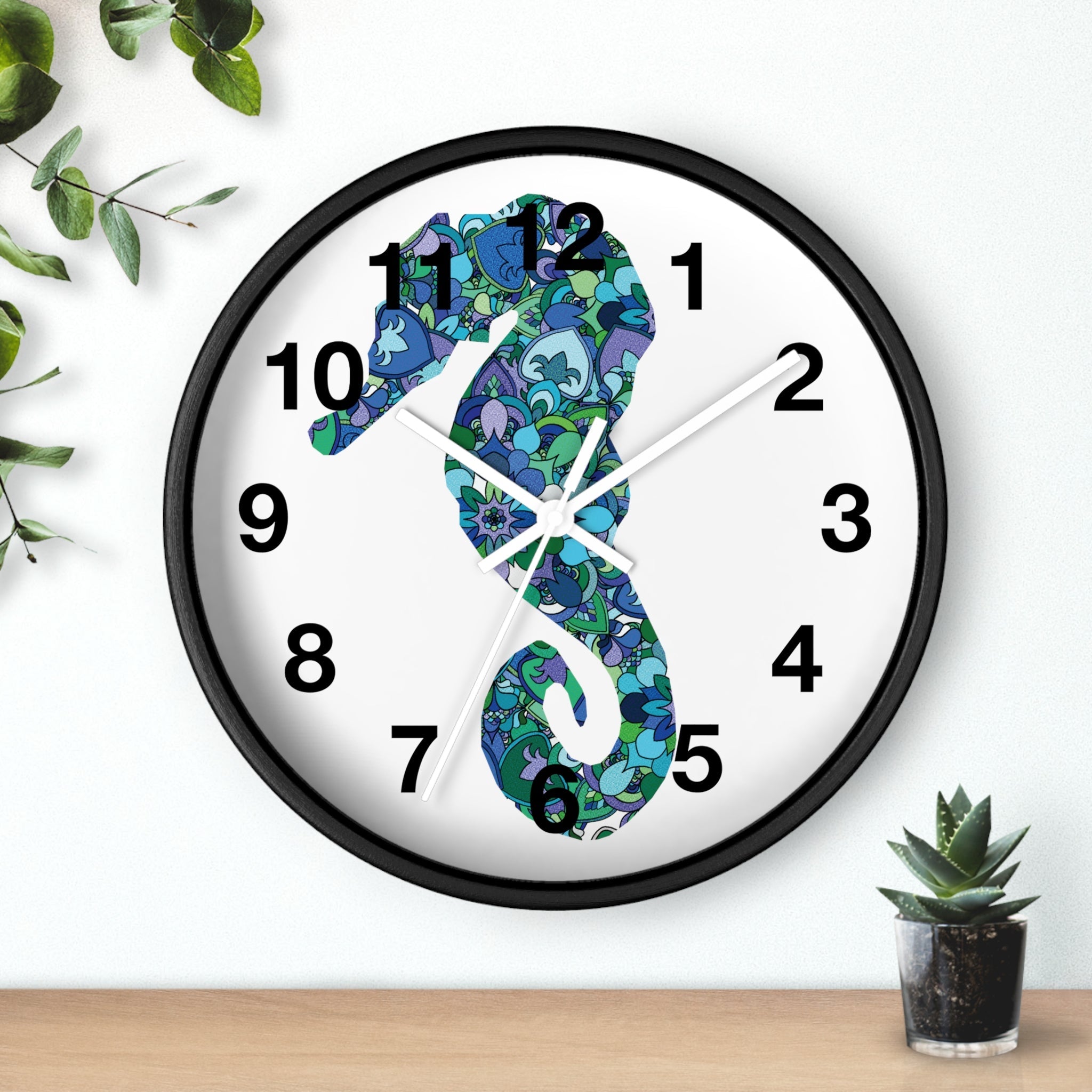 Seahorse Mandala Wall Clock Home Decor - Blululi