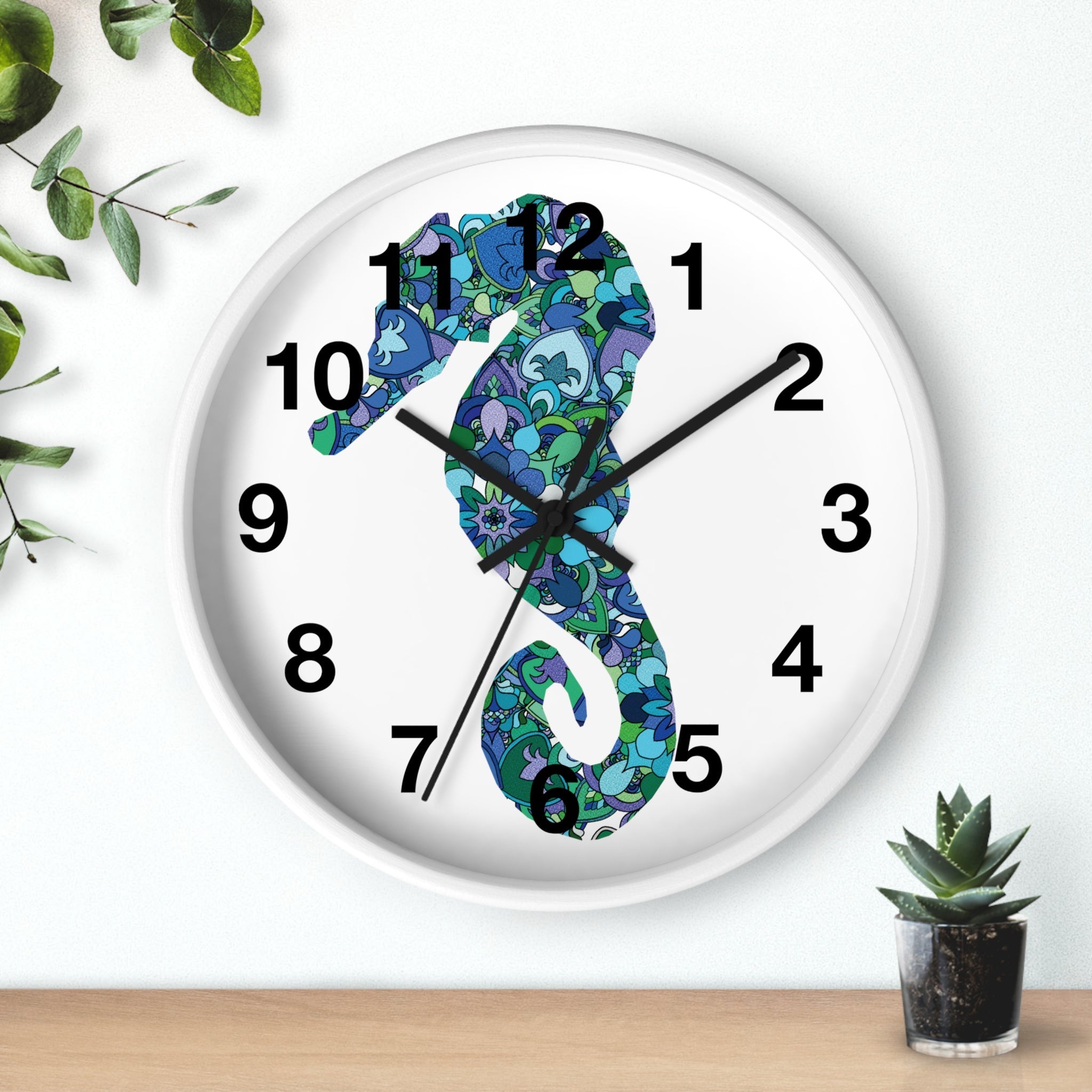 Seahorse Mandala Wall Clock Home Decor - Blululi