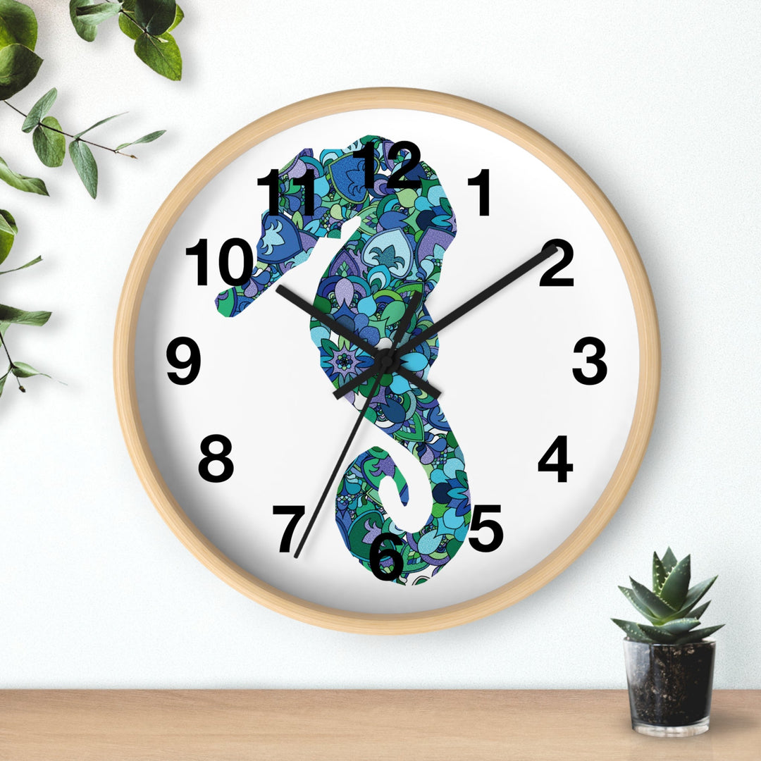 Seahorse Mandala Wall Clock Home Decor - Blululi