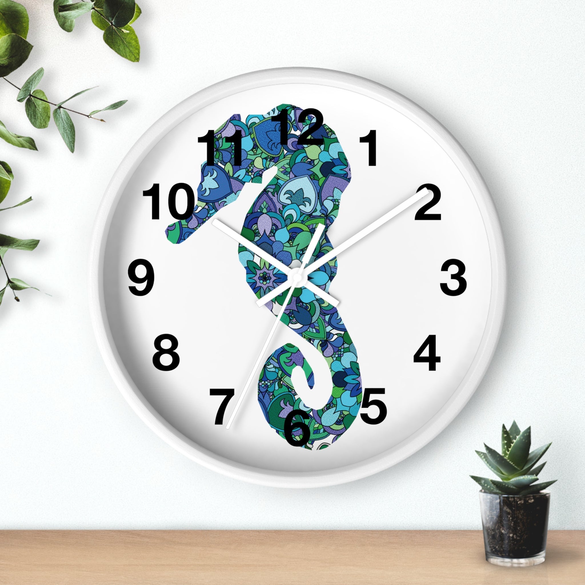 Seahorse Mandala Wall Clock Home Decor - Blululi