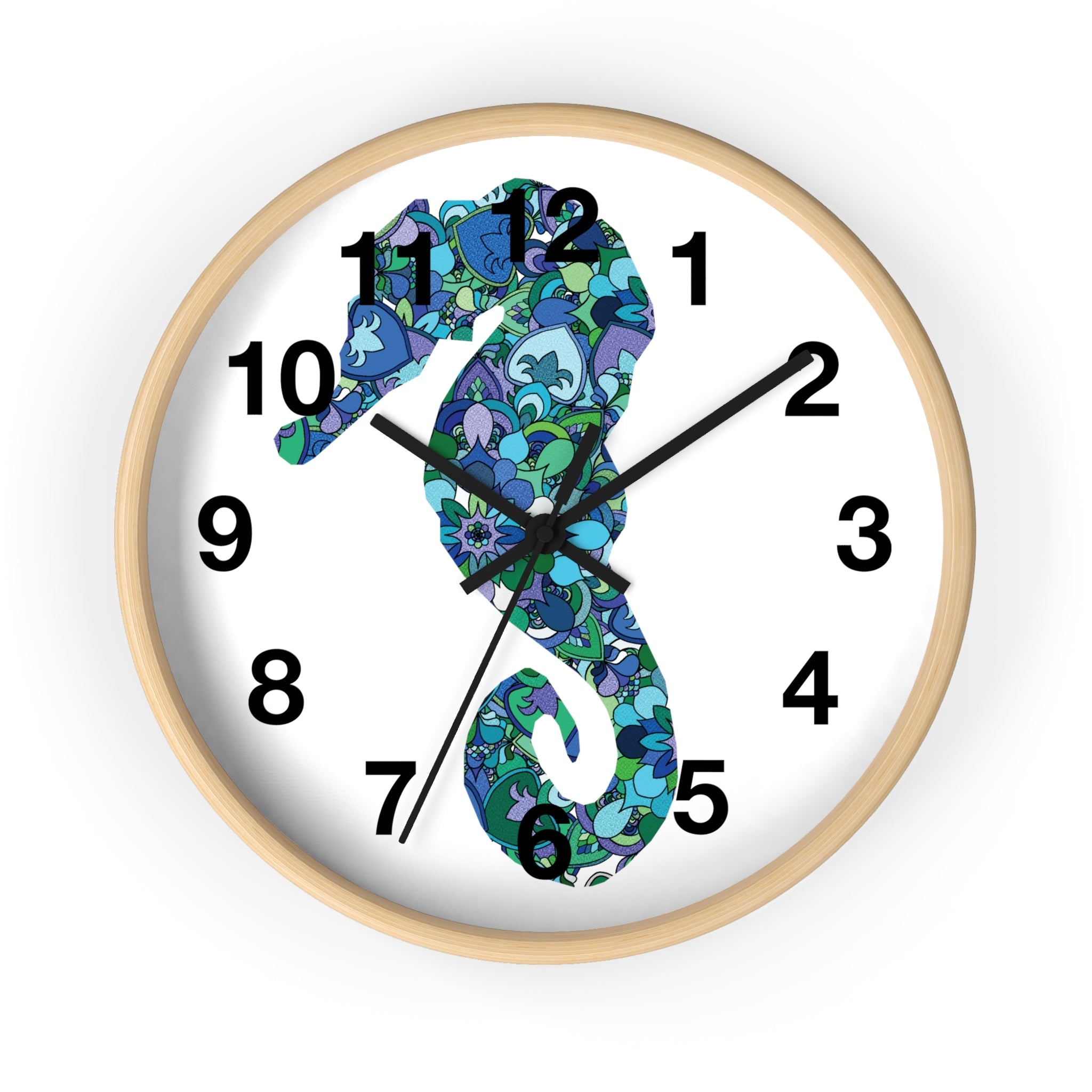 Seahorse Mandala Wall Clock Home Decor - Blululi