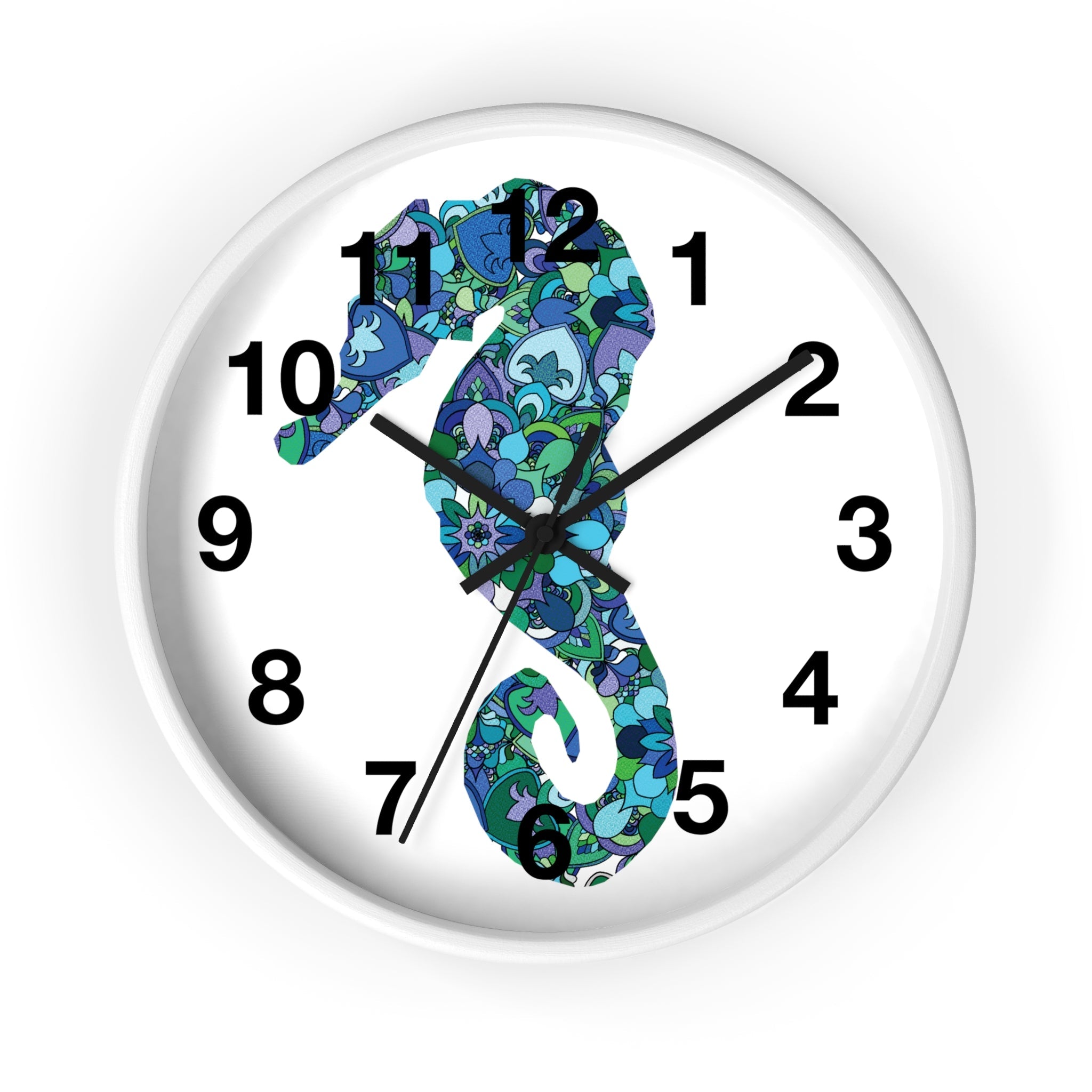 Seahorse Mandala Wall Clock Home Decor - Blululi