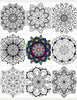 Simple Mandala Coloring Pages - 15 Hand - Drawn Designs - 8.5 x 11 inches digital download - Blululi