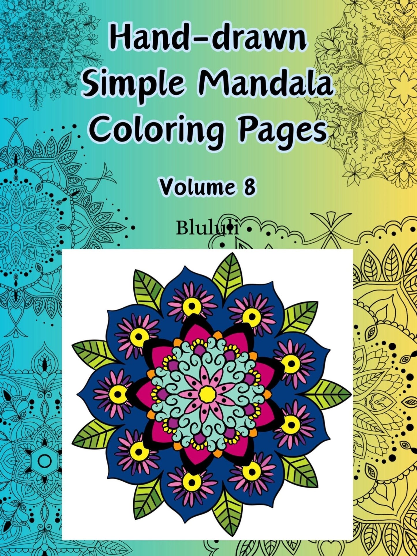 Simple Mandala Coloring Pages - 15 Hand - Drawn Designs - 8.5 x 11 inches digital download - Blululi