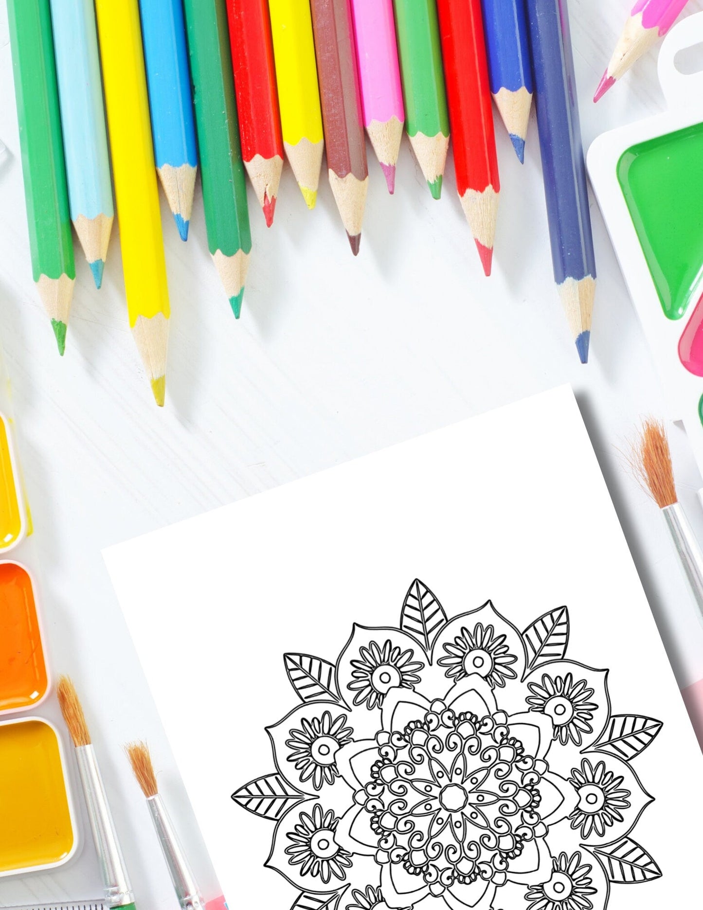 Simple Mandala Coloring Pages - Vol. 9, 15 Hand - Drawn Designs - 8.5 x 11 inches digital download - Blululi