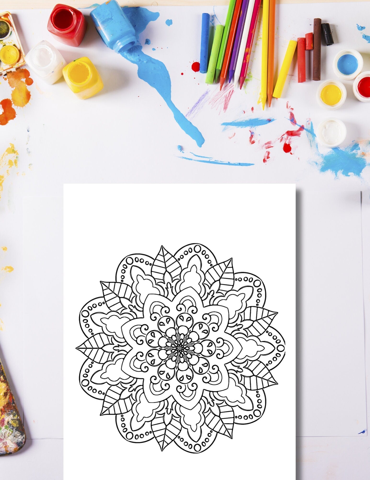 Simple Mandala Coloring Pages - Vol. 9, 15 Hand - Drawn Designs - 8.5 x 11 inches digital download - Blululi