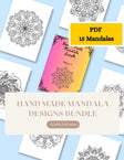 Simple Mandala Coloring Pages - Vol. 9, 15 Hand - Drawn Designs - 8.5 x 11 inches digital download - Blululi