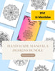 Simple Mandala Coloring Pages - Vol. 9, 15 Hand - Drawn Designs - 8.5 x 11 inches digital download - Blululi