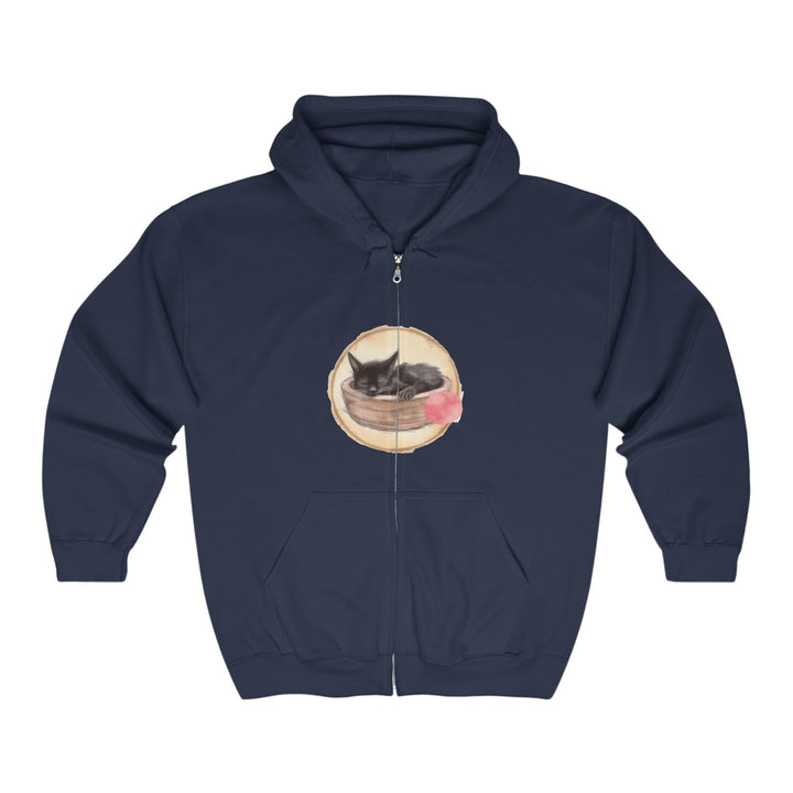 Sleeping Black Cat Cozy Hoodie Hoodie - Blululi