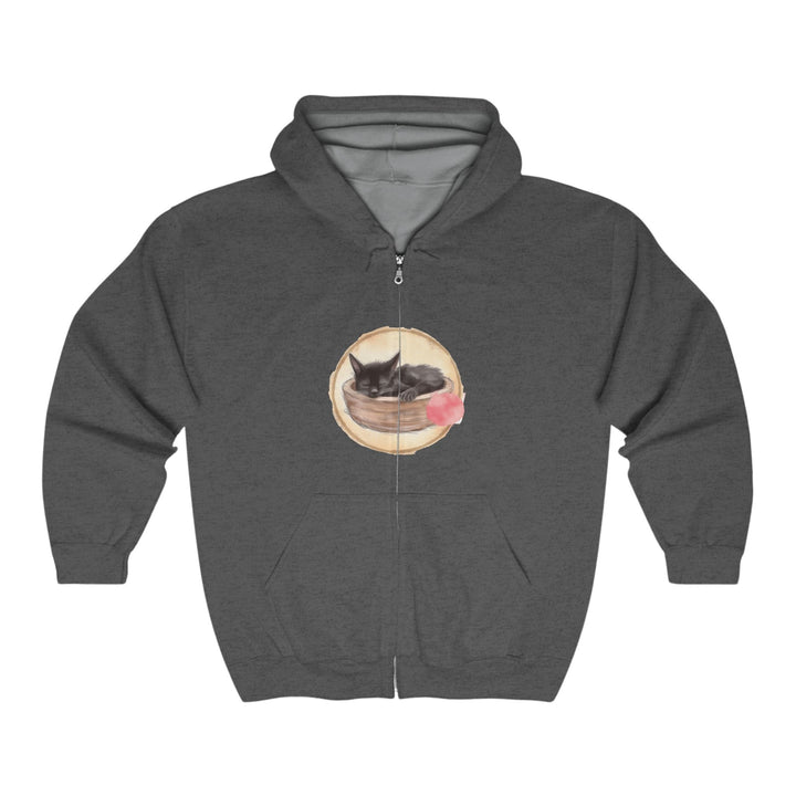 Sleeping Black Cat Cozy Hoodie Hoodie - Blululi