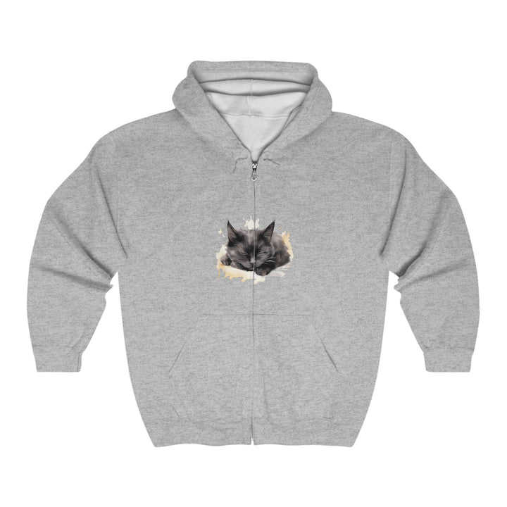 Sleeping Black Cat Watercolor Hoodie Hoodie - Blululi