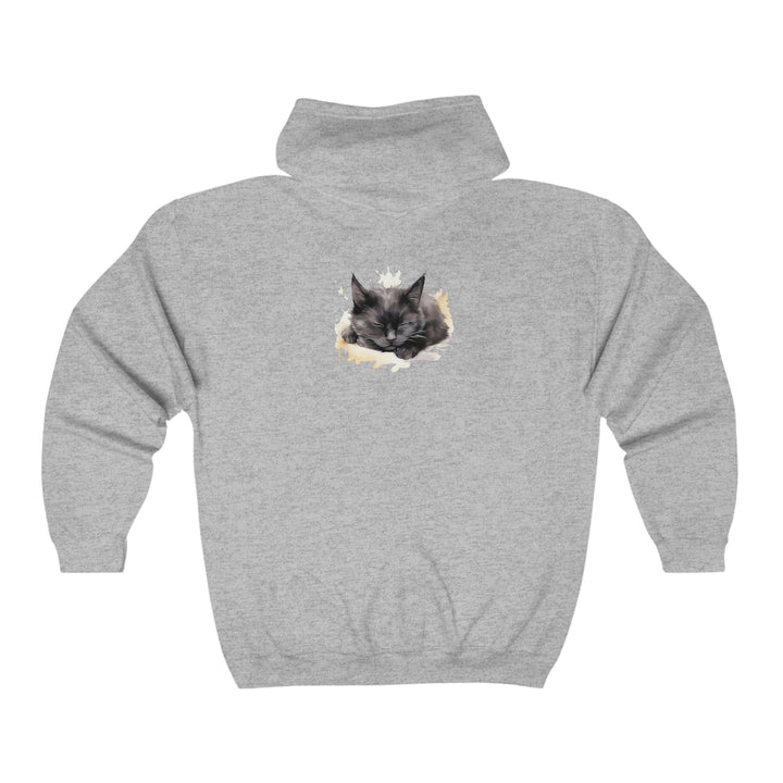 Sleeping Black Cat Watercolor Hoodie Hoodie - Blululi