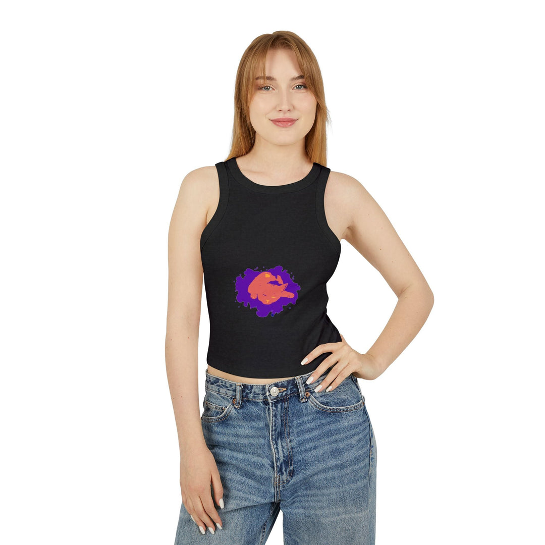 Sleeping Cat Watercolor Racerback Tank Top Tank Top - Blululi