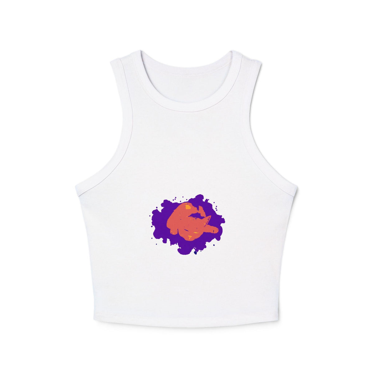 Sleeping Cat Watercolor Racerback Tank Top Tank Top - Blululi