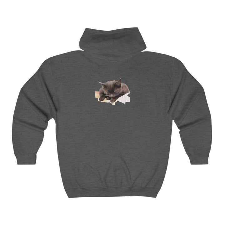 Sleepy Cat Hoodie - Cozy & Soft Black Cat Design Hoodie - Blululi