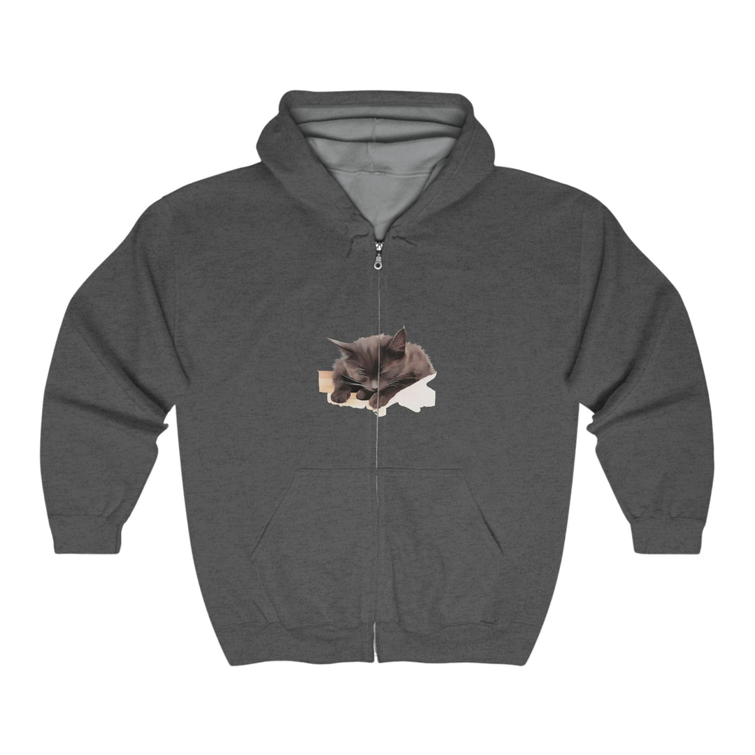 Sleepy Cat Hoodie - Cozy & Soft Black Cat Design Hoodie - Blululi