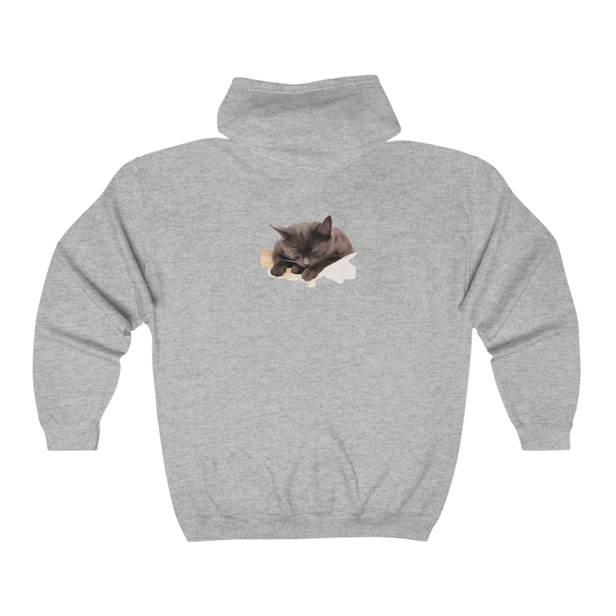 Sleepy Cat Hoodie - Cozy & Soft Black Cat Design Hoodie - Blululi