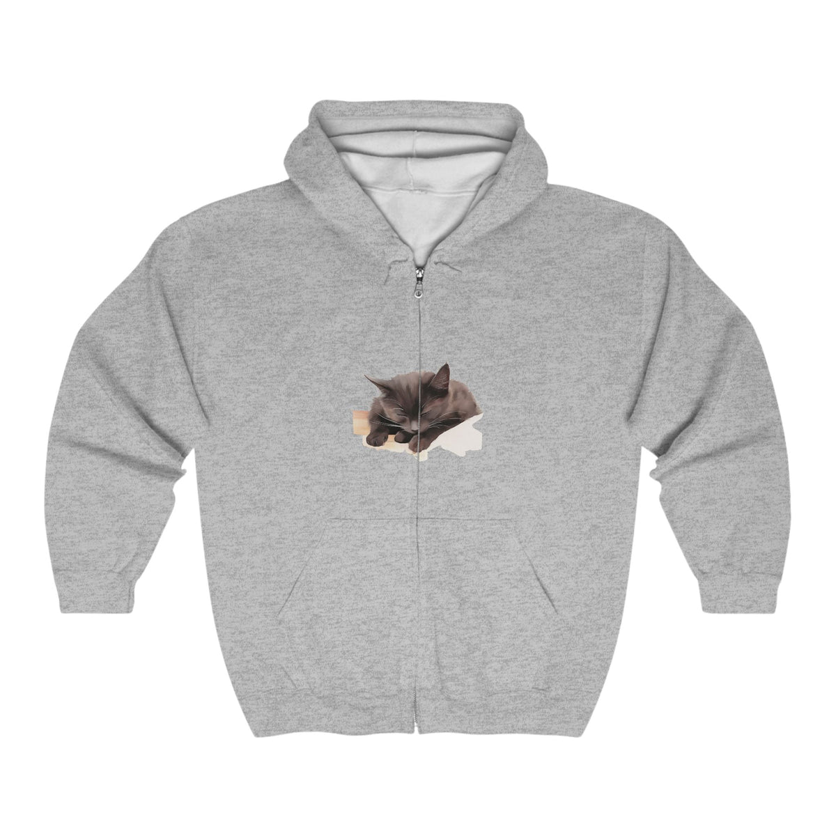 Sleepy Cat Hoodie - Cozy & Soft Black Cat Design Hoodie - Blululi