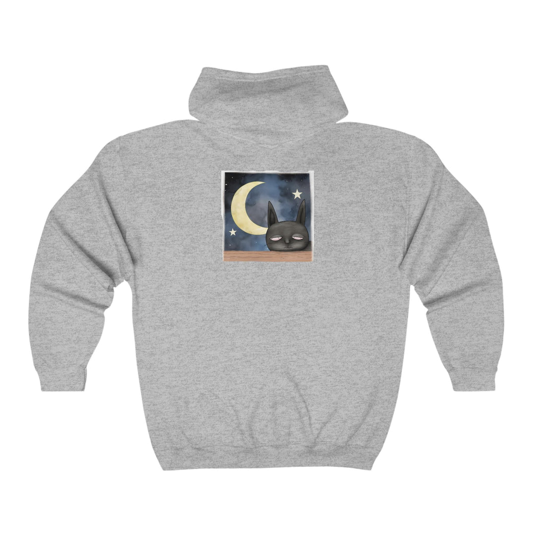 Sleepy Cat Night Sky Hoodie - Cozy & Cute Hoodie - Blululi