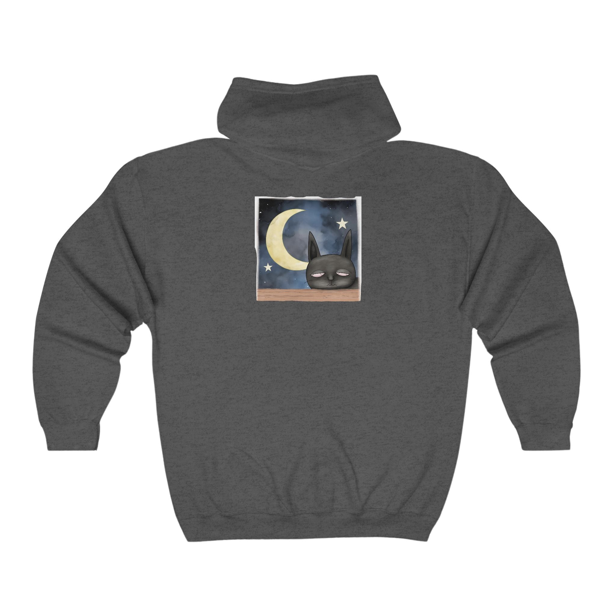 Sleepy Cat Night Sky Hoodie - Cozy & Cute Hoodie - Blululi