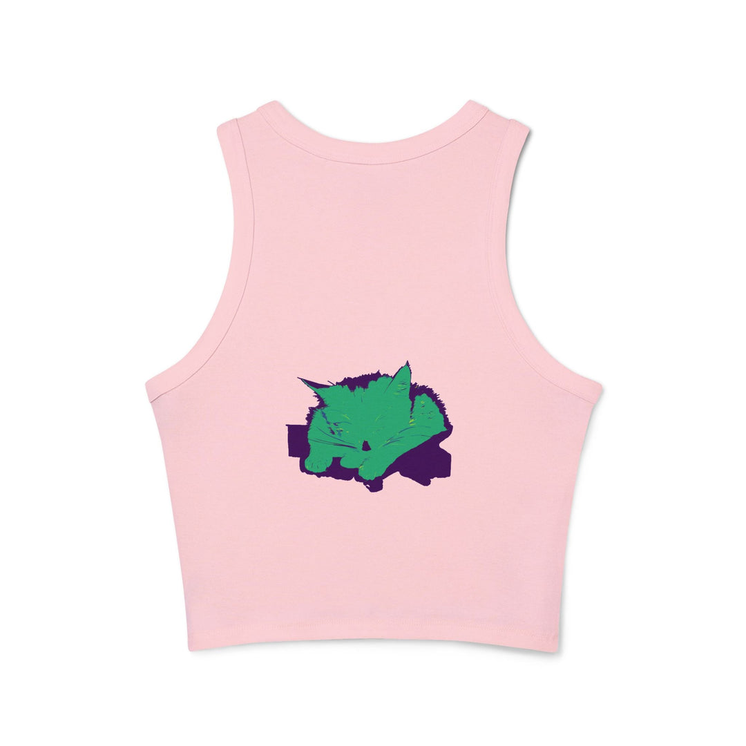 Sleepy Cat Watercolor Racerback Tank Top Tank Top - Blululi