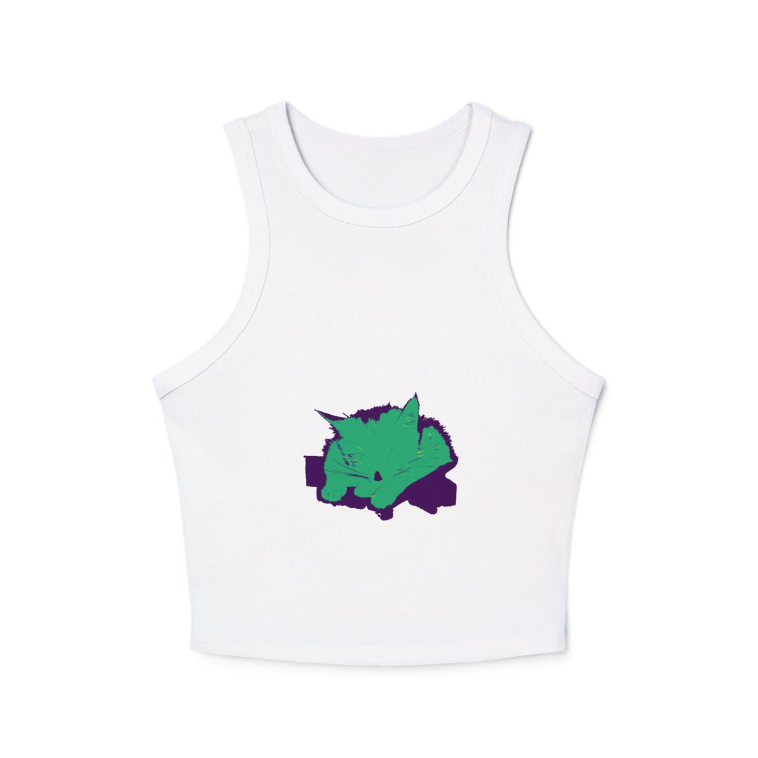 Sleepy Cat Watercolor Racerback Tank Top Tank Top - Blululi