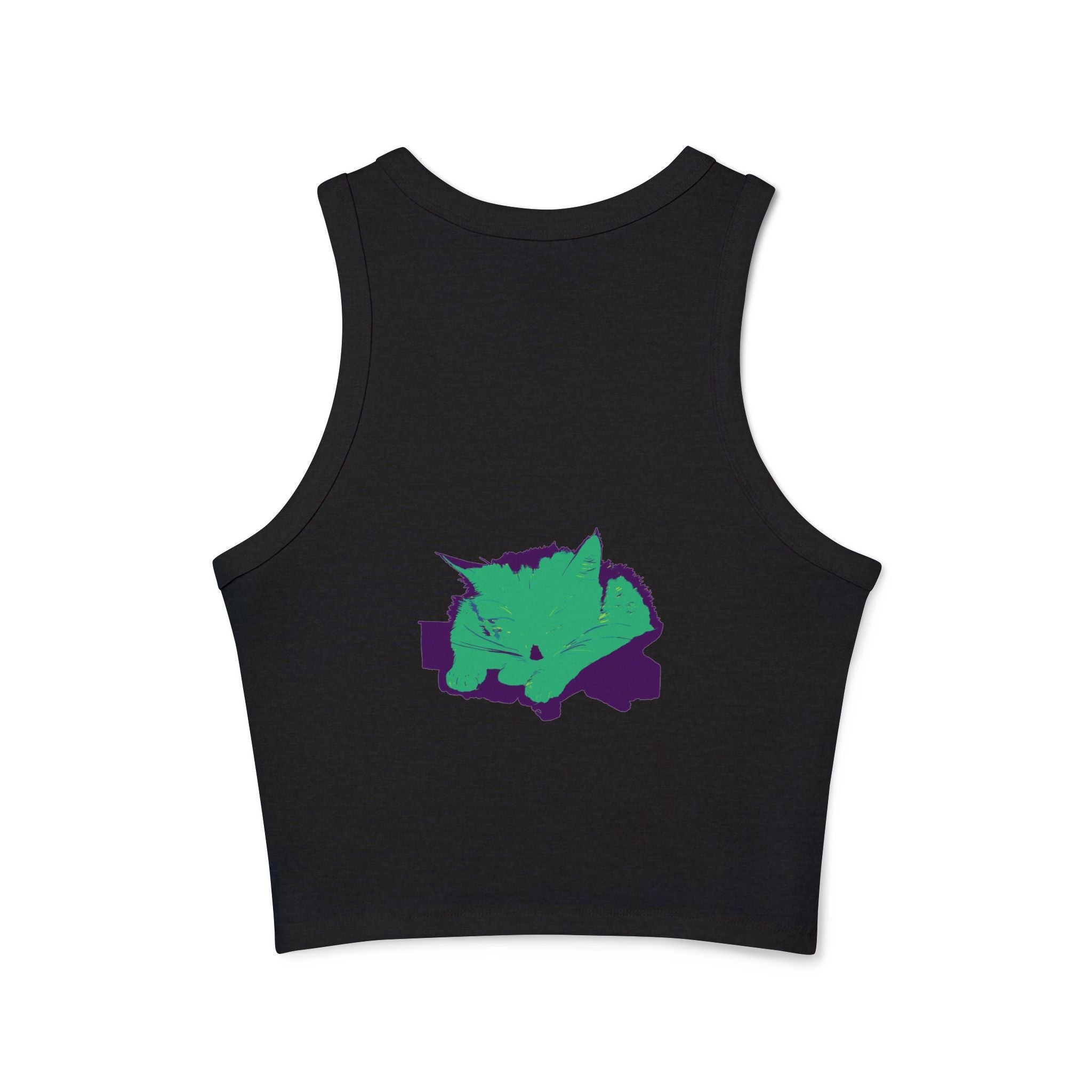 Sleepy Cat Watercolor Racerback Tank Top Tank Top - Blululi