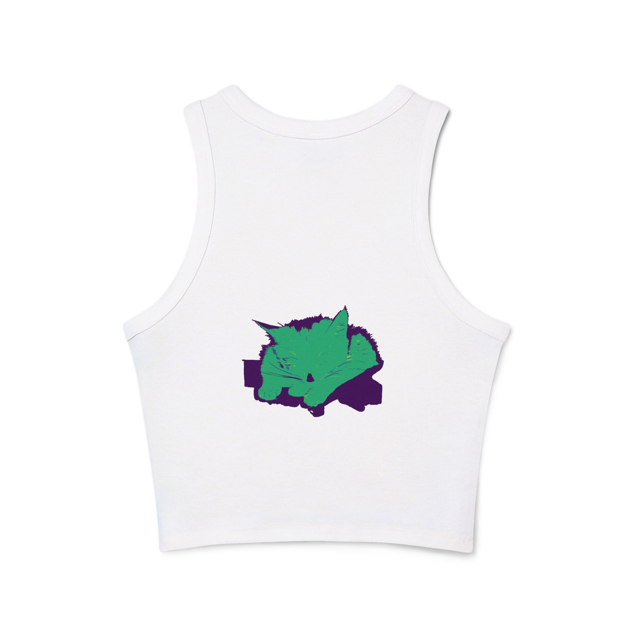 Sleepy Cat Watercolor Racerback Tank Top Tank Top - Blululi