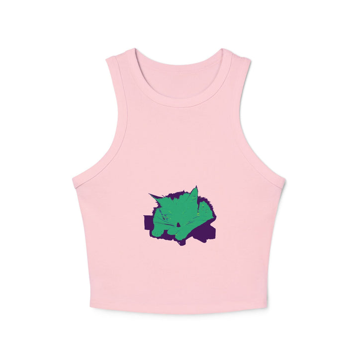 Sleepy Cat Watercolor Racerback Tank Top Tank Top - Blululi