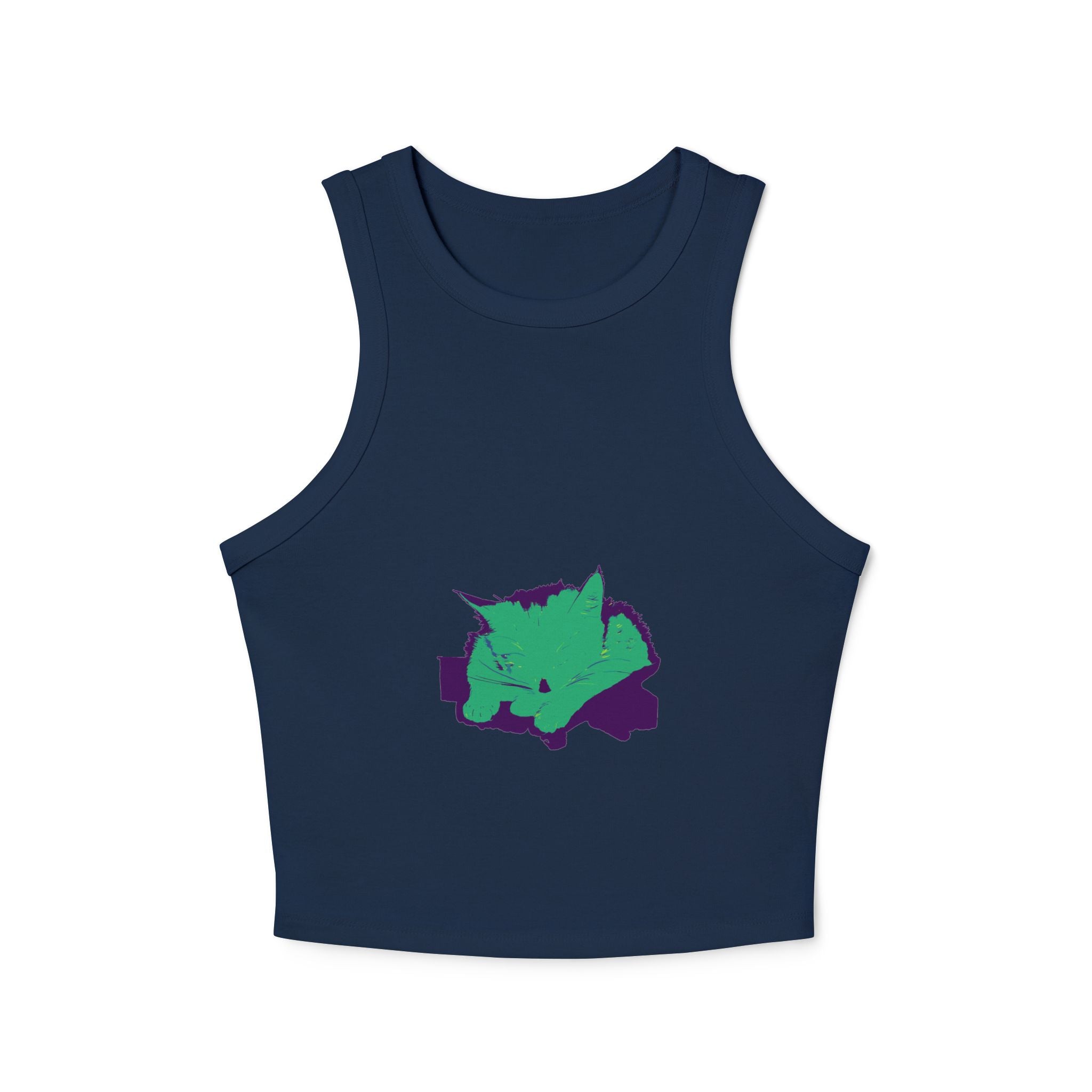 Sleepy Cat Watercolor Racerback Tank Top Tank Top - Blululi