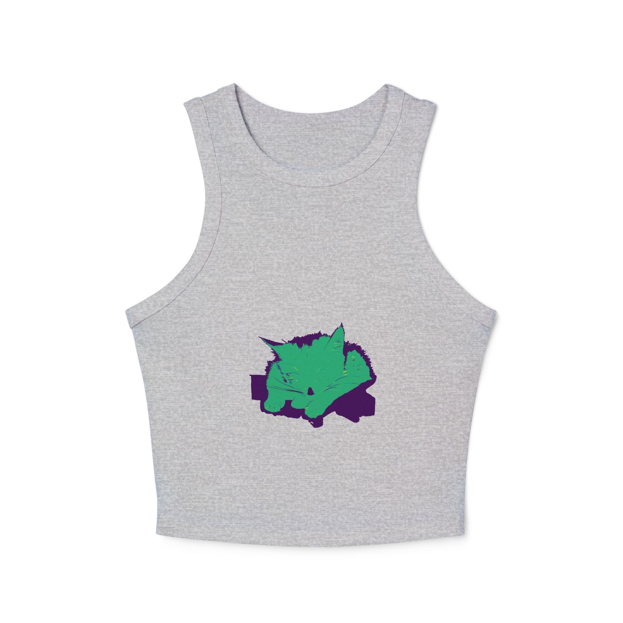 Sleepy Cat Watercolor Racerback Tank Top Tank Top - Blululi