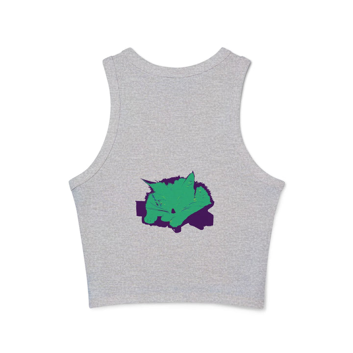 Sleepy Cat Watercolor Racerback Tank Top Tank Top - Blululi