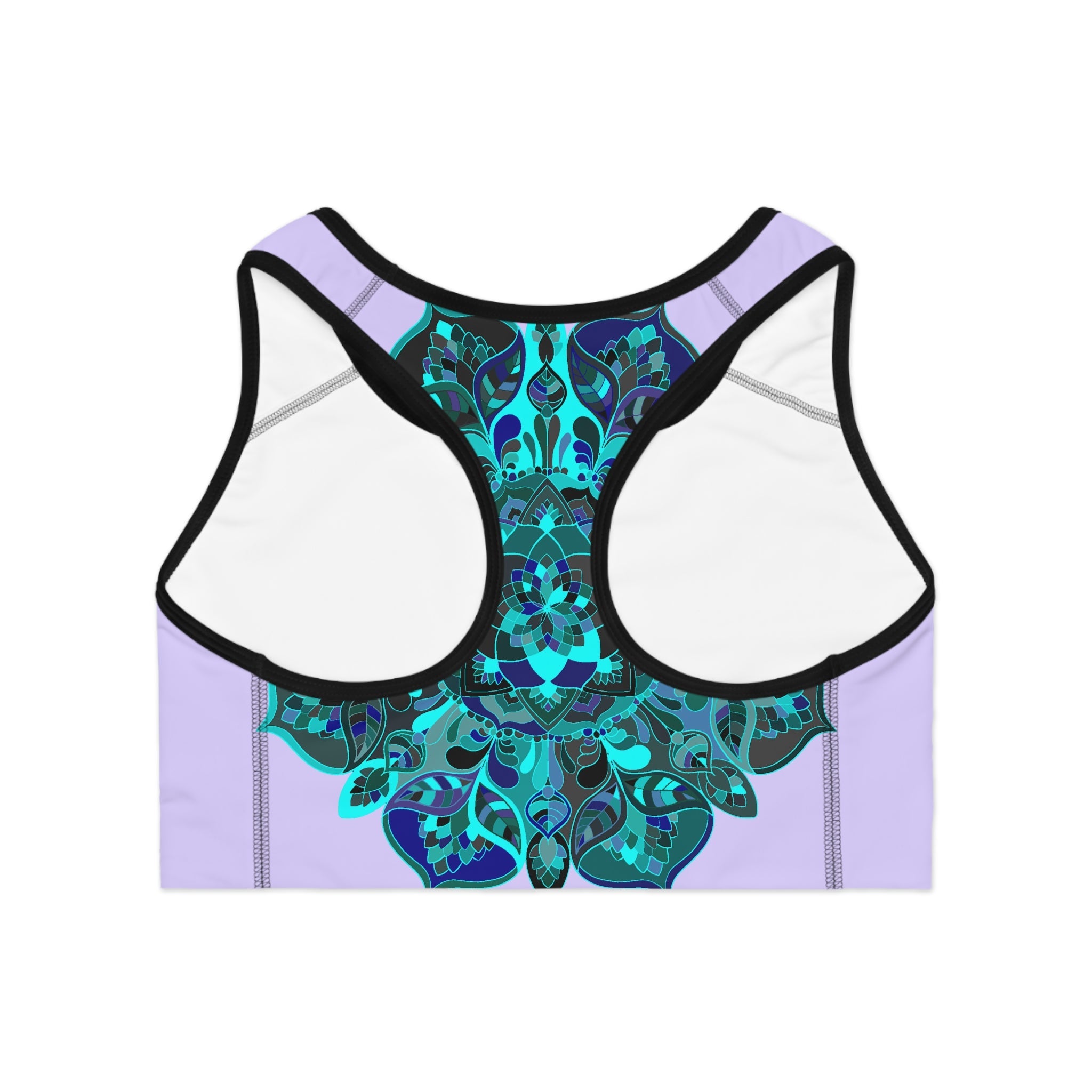 Sports Bra hand drawn mandala Pale Levander All Over Prints - Blululi