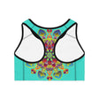 Sports Bra Mandala Turquoise - Compression Fit All Over Prints - Blululi