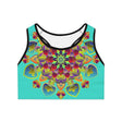 Sports Bra Mandala Turquoise - Compression Fit All Over Prints - Blululi