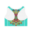 Sports Bra Mandala Turquoise - Compression Fit All Over Prints - Blululi