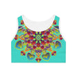 Sports Bra Mandala Turquoise - Compression Fit All Over Prints - Blululi