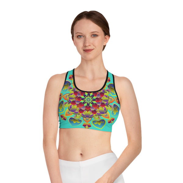 Sports Bra Mandala Turquoise - Compression Fit