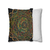 Spun Polyester Square Pillowcase Mandala Art - Original Fine Art - Hand - drawn - Dark Charcoal Blue - Blululi