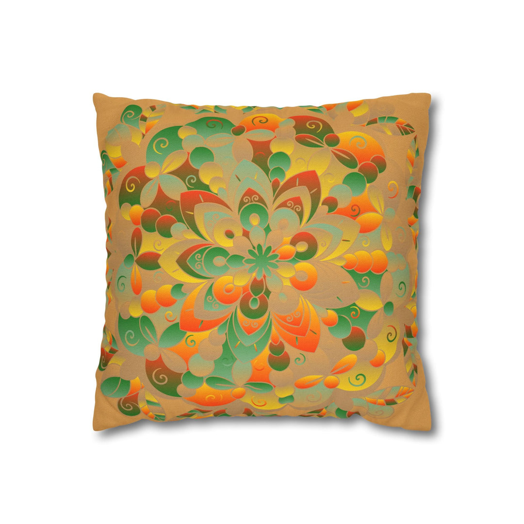 Spun Polyester Square Pillowcase Mandala Art - Original Fine Art - Hand - drawn - Dune - Blululi