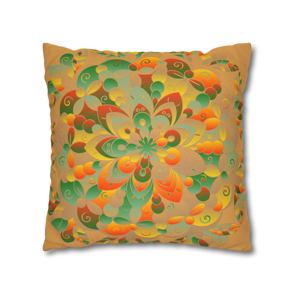 Spun Polyester Square Pillowcase Mandala Art - Original Fine Art - Hand - drawn - Dune - Blululi