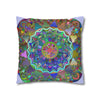 Spun Polyester Square Pillowcase Mandala Art - Original Fine Art - Hand - drawn - Pale Lavender - Blululi