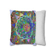 Spun Polyester Square Pillowcase Mandala Art - Original Fine Art - Hand - drawn - Pale Lavender - Blululi